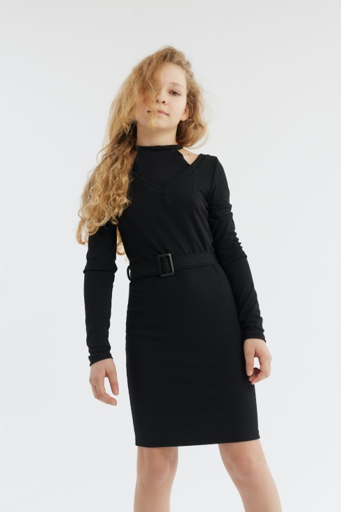 dívčí šaty, elegantní šaty, šaty pro dívky, šaty na oslavu, šaty na svatbu, černé dívčí šaty "Leticia"