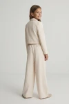 slavnostní dívčí komplet, sako a kalhoty pro dívky, dívčí oblečení ZOYA Fashion, elegantní dívčí komplet emi – sako a kalhoty světle béžová, detail
