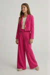 slavnostní dívčí komplet, sako a kalhoty pro dívky, dívčí oblečení ZOYA Fashion, elegantní dívčí komplet emi – sako a kalhoty fuchsiová, hlavní pohled