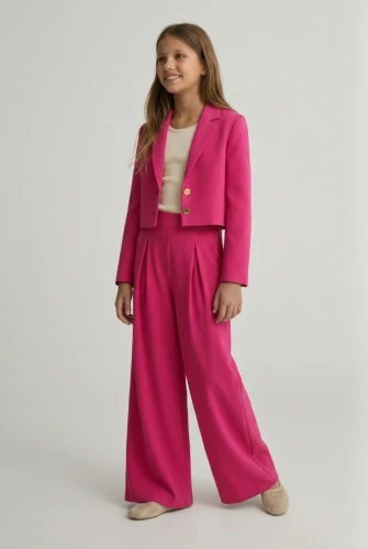 Elegantní dívčí komplet Emi – sako a kalhoty fuchsiová