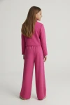 slavnostní dívčí komplet, sako a kalhoty pro dívky, dívčí oblečení ZOYA Fashion, elegantní dívčí komplet emi – sako a kalhoty fuchsiová, detail